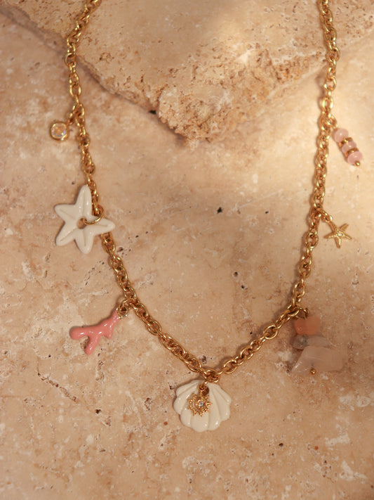 Collier Vénus coquillage en porcelaine artisanale