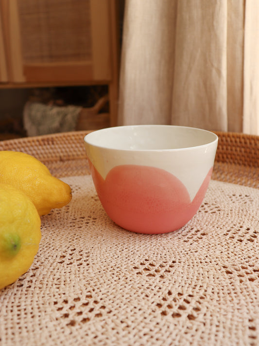 Grand bol en porcelaine artisanale – CORAIL ROSE