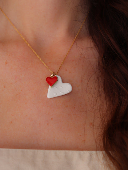 Collier cœur en porcelaine - LOVEFOOL