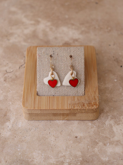 Boucle d'oreilles cœur en porcelaine - LOVEFOOL