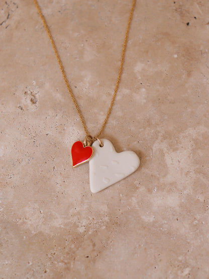 Collier cœur en porcelaine - LOVEFOOL