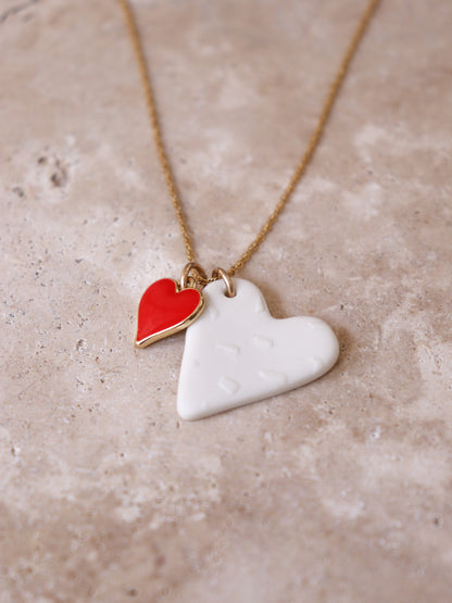 Collier cœur en porcelaine - LOVEFOOL