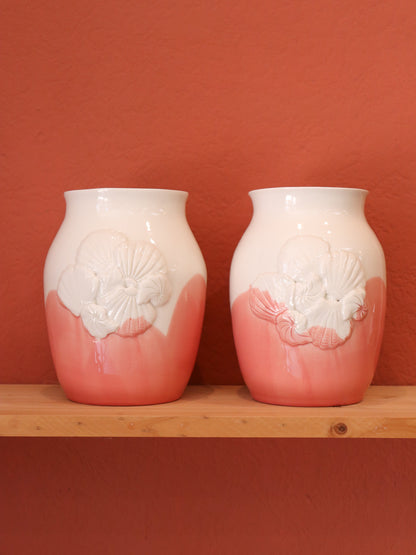 Vase coquillage en porcelaine artisanale – CORAIL ROSE
