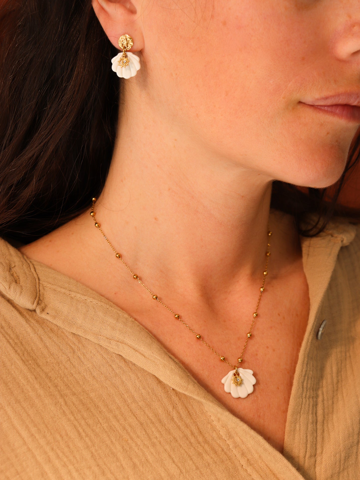 Boucles d’oreilles Vénus bijou en porcelaine artisanale