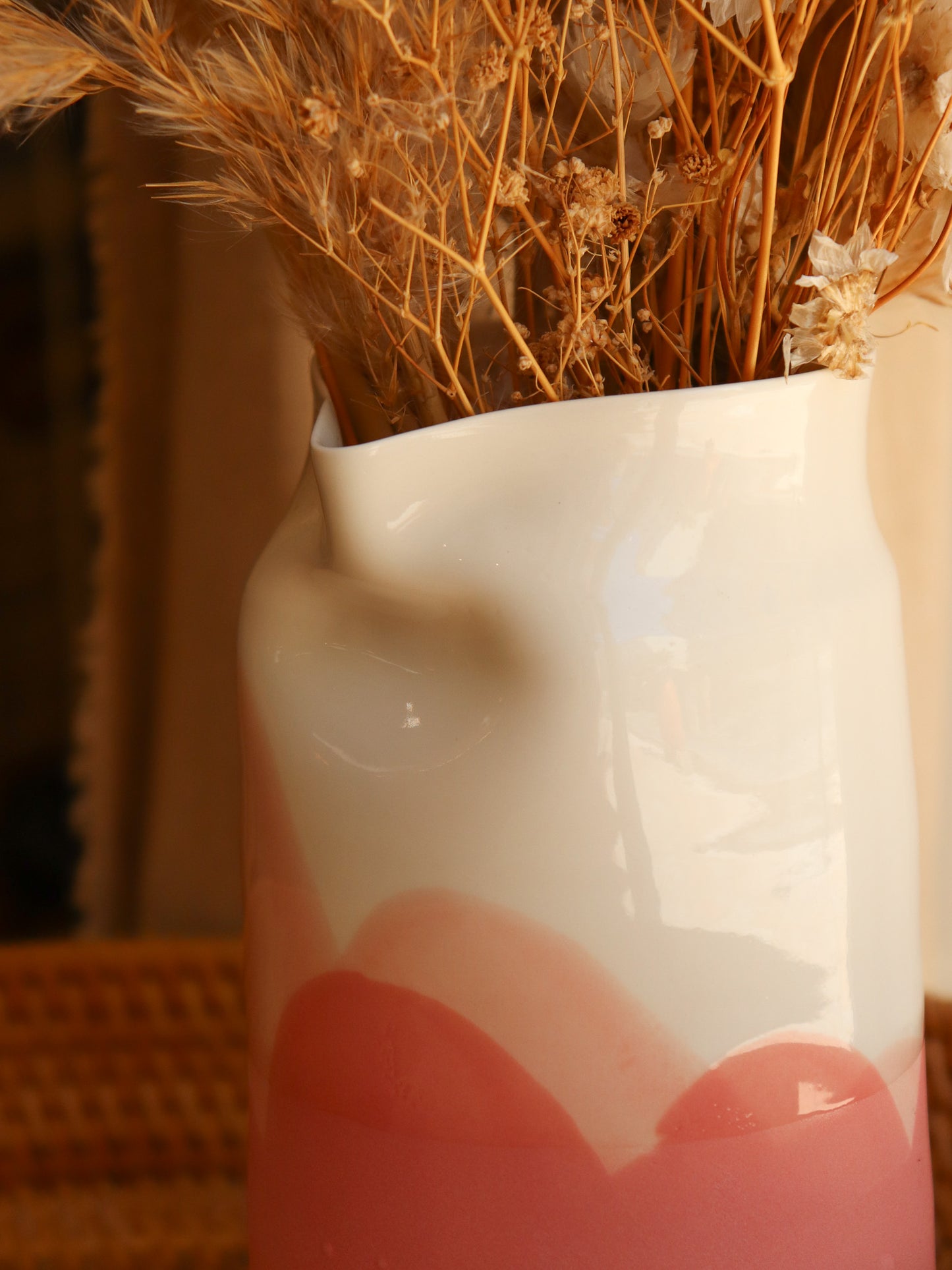 Carafe en porcelaine artisanale – CORAIL ROSE