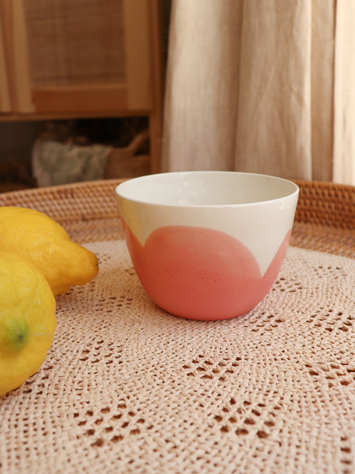 Grand bol en porcelaine artisanale – CORAIL ROSE