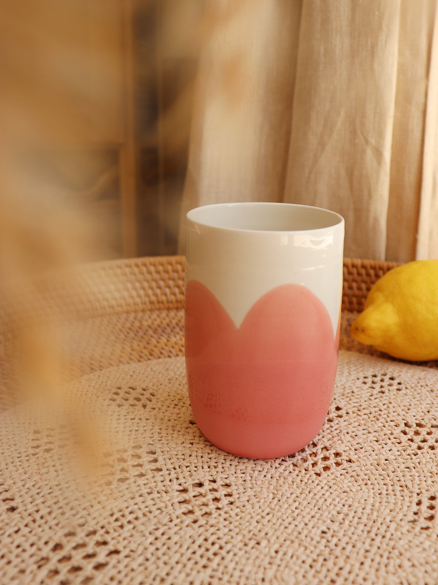 Mug en porcelaine artisanale – CORAIL ROSE