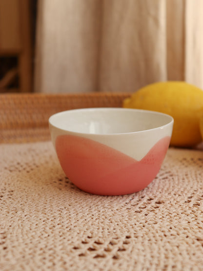 Petit bol en porcelaine artisanale – CORAIL ROSE