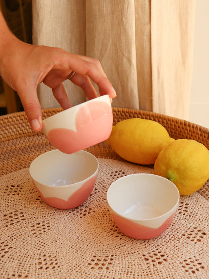 Petit bol en porcelaine artisanale – CORAIL ROSE