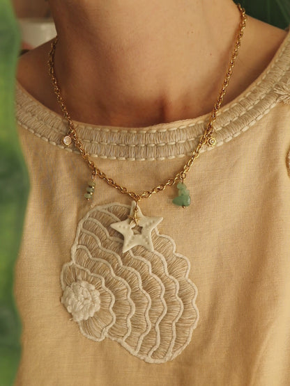 Collier étoile de mer en porcelaine - Soléa