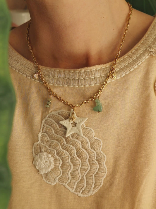 Collier étoile de mer en porcelaine - Soléa