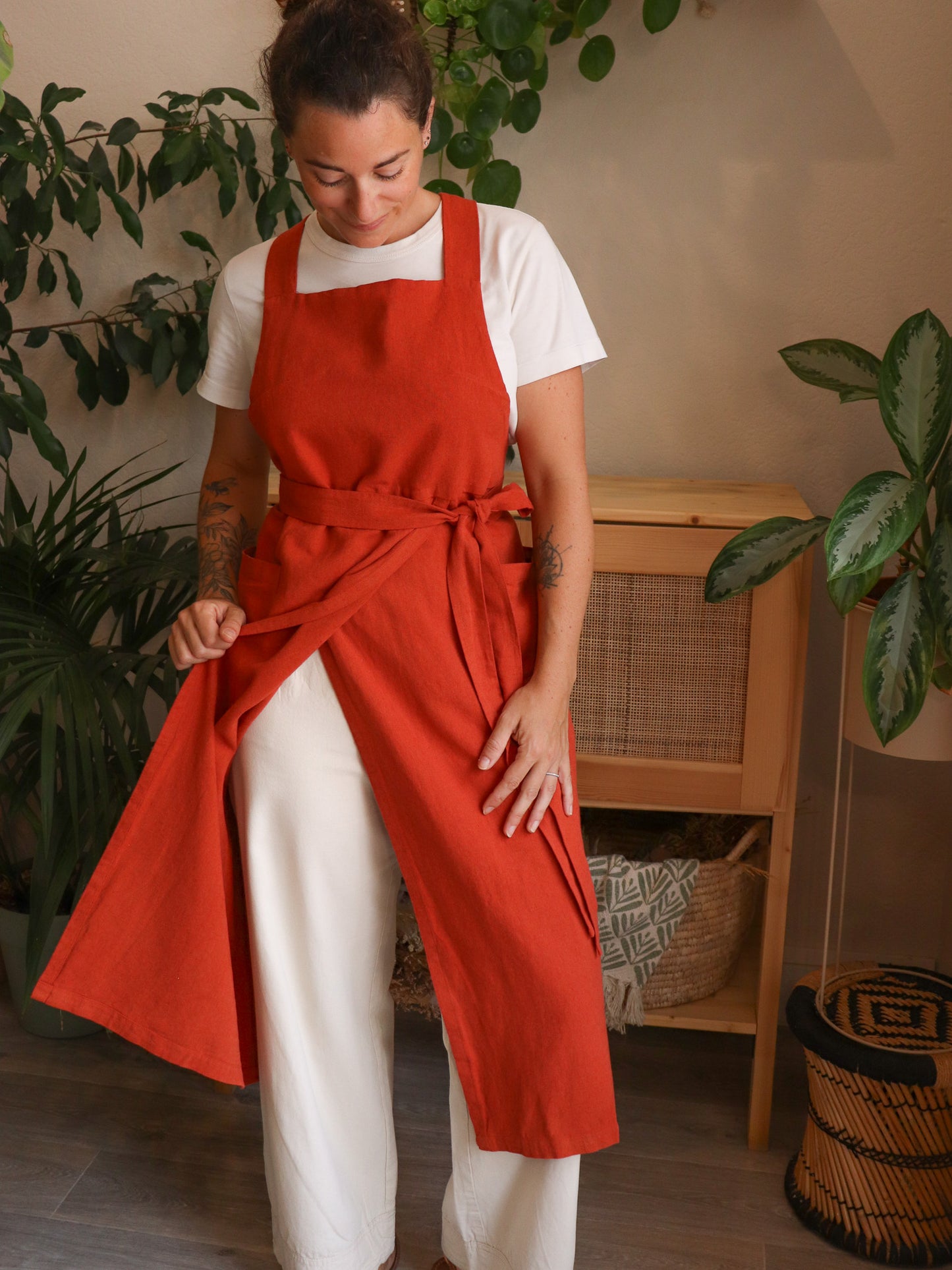Tablier de potier CLAYO - Lin Terracotta