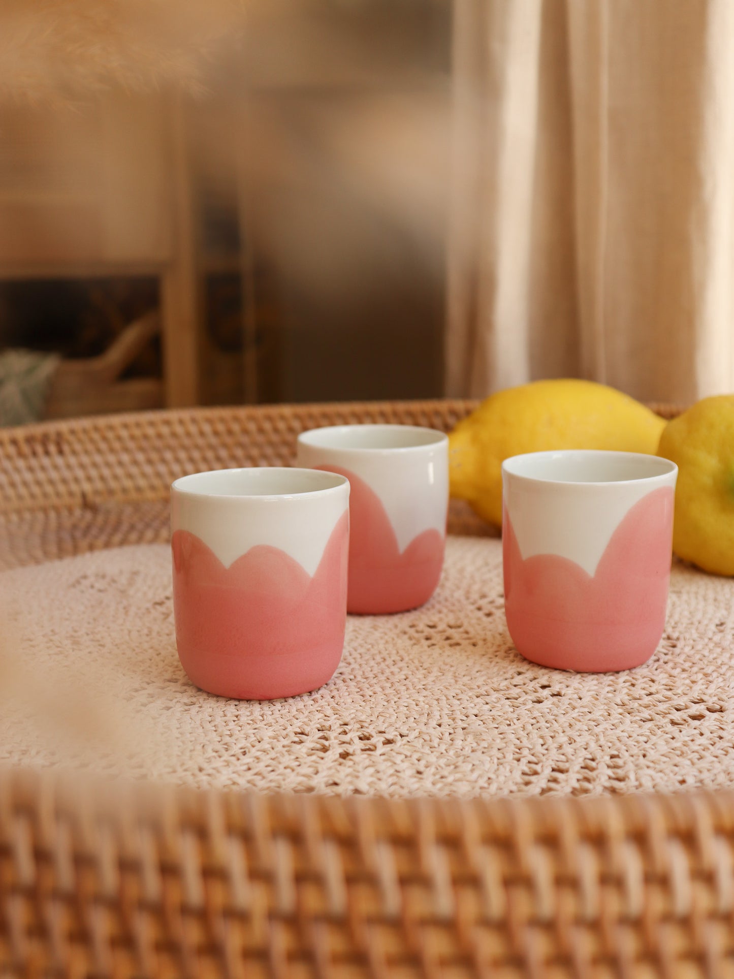 Tasse en porcelaine artisanale – CORAIL ROSE